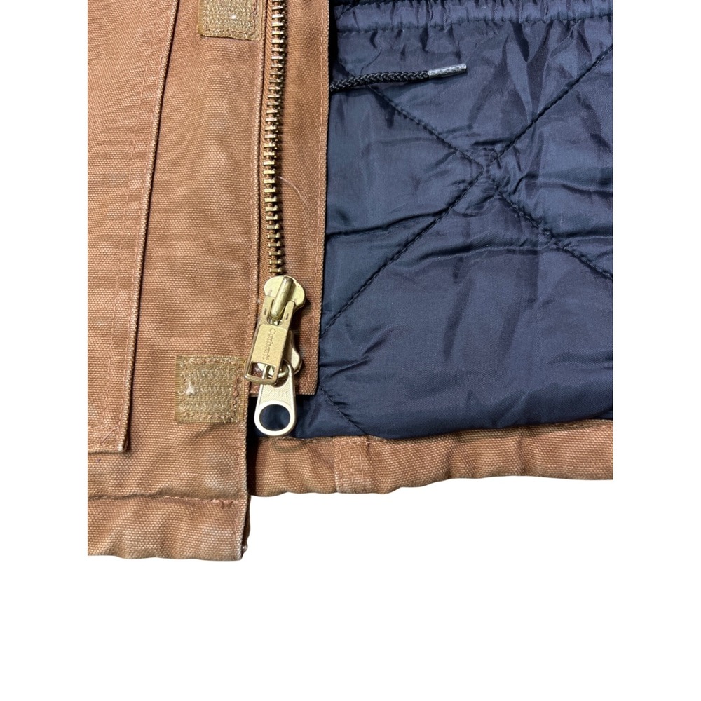 Carhartt Mens 2XL Brown Duck Chore Coat Jacket Quilted Lined Workwear - Picture 14 of 16